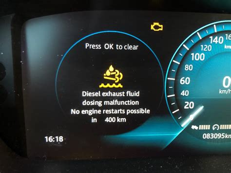 It is always displayed now and cannot be simply reset. . Jaguar diesel exhaust fluid dosing malfunction